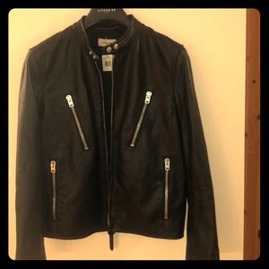 Coach Black Leather Racer Jacket size 50